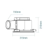 Flow 295 Round (Light) Exhaust Fan White MXFLFR30W - dimensions