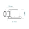 Flow 295 Square Exhaust Fan White MXFFS30W - dimensions