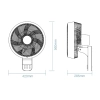 Avalon DC White Wall Fan 0 dimensions
