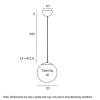 Telbix Lighting Bally 8Inch Brass Pendant Dimensions