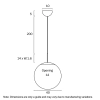 Telbix Lighting Bally 16Inch Brass Pendant Dimensions