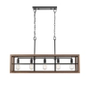 Banquet1 5 Light Rec Medium Oak Wood Pendant Light