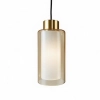 Belton 1 Lt Pendant  - Amber/Opal Inner Ant/Brass Metal