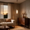 Belton 1 Lt Pendant  - Amber/Opal Inner Ant/Brass Metal - lifestyle