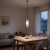 Belton 1Lt Pendant Smoke/ Opal Inner Nickle Pendant - lifestyle