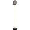 Telbix Lighting Elwick Floor Lamp Black Glass with Black Marble Base