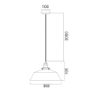 CLA Lighting Cerema 2 White 1 Light pendant light - dimensions