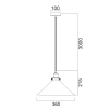 CLA Lighting Cerema 3 White 1 Light pendant light - dimensions