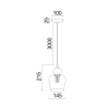 CLA Lighting Champan 1lt Pendant Smoke Glass - size 