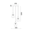 CLA Lighting Champan 3lt Cord drop pendant -  Amber Glass  - size
