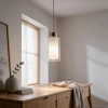 Belton 1Lt Pendant Clear /Opal Inner Nickel Metal - lifestyle