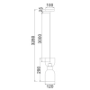 Clessidra2 Opal Glass 1LT Pendant - dimensions