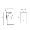 Telbix Lighting Coby Exterior Wall Light Dimensions