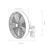 Como DC wall fan Black - dimensions
