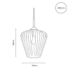 Calibo - Ribbon Pendant - Clear - 360mm  - dimensions