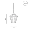 Calibo - Clear Ribbon Glass Pendant - 230mm
 - dimensions