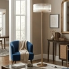 Medici 400mm Round Glass Floor Lamp - Gold- E27 - lifestyle