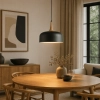 Ravenna 40 Black / Timber 1 Light Pendant - lifestyle
