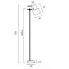 Telbix Lighting Croset Black and Gold Floor Lamp Dimensions