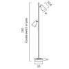 Telbix Lighting Deny 2lt Black and Brass Floor Lamp Dimensions
