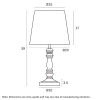 Telbix Lighting Vida Table Lamp Dimensions