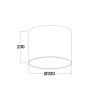 CLA Shade01 White DIY Batten Fix Drum Shade Dimensions