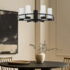 Telbix Eamon 6 Light Black / Opal Pendant Light 