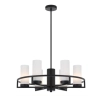 Telbix Eamon 6 Light Black / Opal Pendant Light 