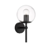 Telbix Eterna 1 Light Wall Light - Matt Black with Clear Glass