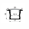 EXT-003 Recessed Aluminium Extrusion - Black with smoked diffuser - dimensions