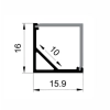 EXT-005 Corner Mounted Aluminium Extrusion - Silver with Opal diffuser - dimensions