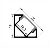 EXT007 Corner Aluminium Extrusion - Matt Black with Smoke Diffuser - dimensions