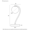 Telbix Lighting Felton Black Tear Table Lamp Dimensions