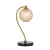 Telbix Lighting Felton Black Marble Amber Tear Glass Table Lamp