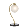 Telbix Lighting Felton Black Marble Opal Tear Glass Table Lamp