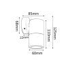 CLA PG1FBR2 - Single Fixed Wall light- Polished Brass - Dimensions