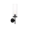 Telbix Garot 1 Light wall lights - Matt black with Clear glass
