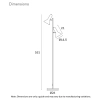 Hyvik 2 Light Floorlamp - Satin Black  2xES - dimensions