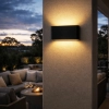 Lisse Large Up/ Down Exterior Wall Light - black lifestyle