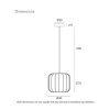 Telbix Lighting Jonsel White Pendant Light Medium Dimensions