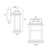 Jovaro 24cm Small Wall Light  Black - IP43 - dimensions