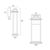 Jovaro 38cm Wall Light  Black - IP43 - dimensions