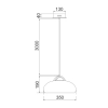 CLA - Kupol Black 1LT Pendant - dimensions