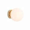 Mercator Lana 1 Light wall light - Matt Brass with opal glass