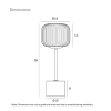 Telbix Lighting Liam Touch Lamp Dimensions