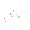 CLA - Lineal4M - Interior Wall Light - Antique Brass - Medium - Dimensions