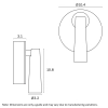 Lodan Brass 1LT Wall Spotlight 3watt 3000K - dimensions