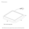 Telbix Lunos Square Black LED Oyster Lights - 40cm dimensions