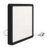 Telbix Lunos Square Black LED Oyster Lights - with flex and plug