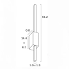Madras 60cm White Wall Light MADRAS WB60-WH - dimensions